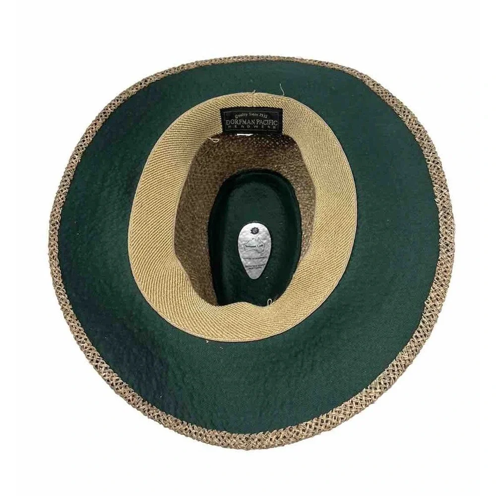 Straw Hat Mens Green Band Sun Protection Styled In Australia Summer Club
